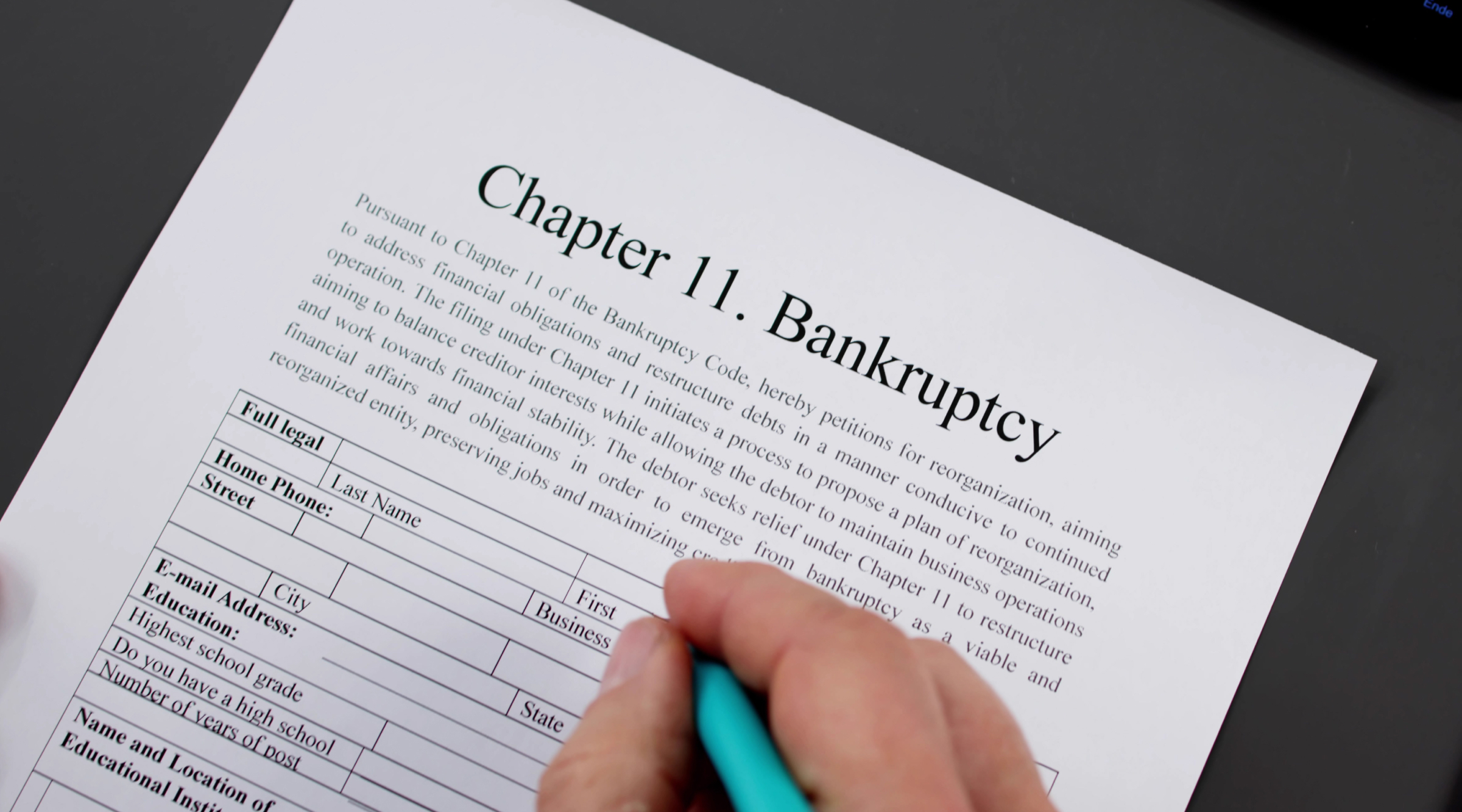 How to file Chapter 11 bankruptcy | LegalZoom