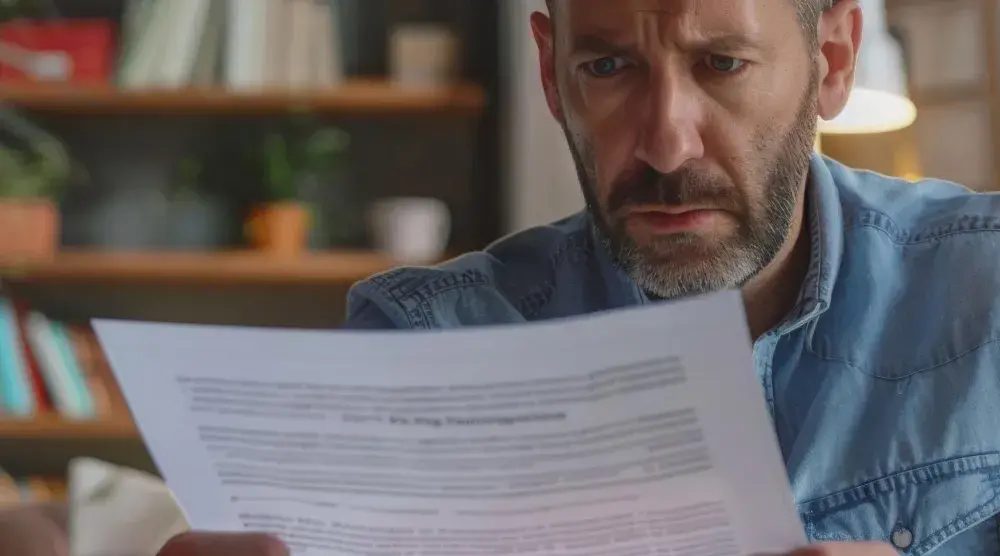 A man reads over a demand letter he has written