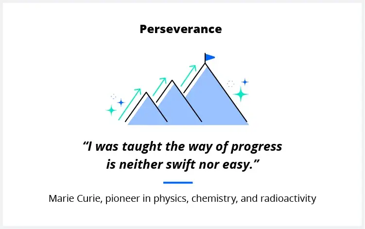 A quote on perseverance from scientist Marie Curie