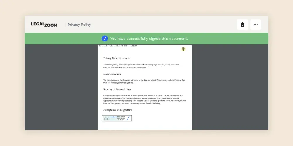 Using electronic signatures, you can sign agreements, sales contracts, consent forms, and other documents.